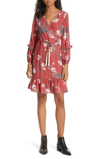 Women's Dolan Floral Faux Wrap Silk Dress