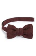 Men's Lanvin New Classic Texture Knit Silk Bow Tie, Size - Red