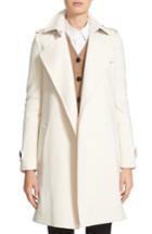 Women's Burberry 'tempsford' Cashmere Wrap Trench Coat - White