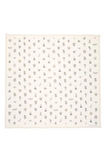 Women's Alexander Mcqueen Medieval Flower Silk Scarf, Size - Ivory