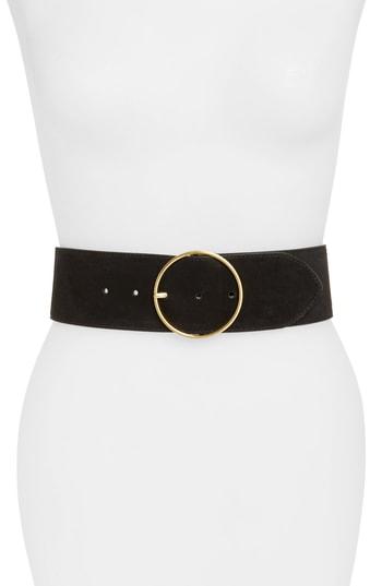 Women's Halogen Suede Stretch Belt - Black