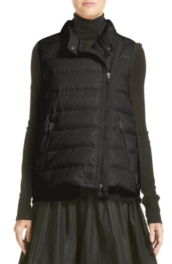 Women's Moncler Jane Mixed Media Down Puffer Vest - Black