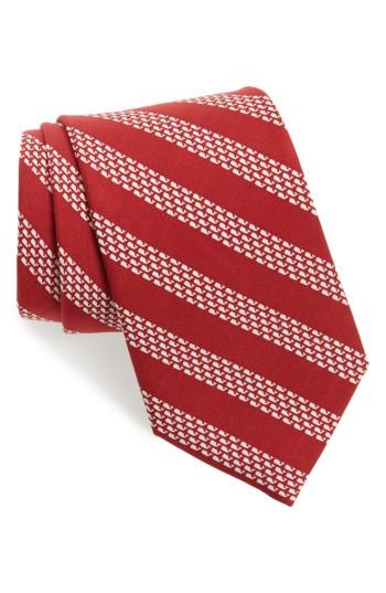Men's Vineyard Vines Whale Stripe Silk Tie, Size - Red