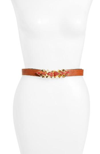 Women's Raina Venice Leather Belt, Size - Brown
