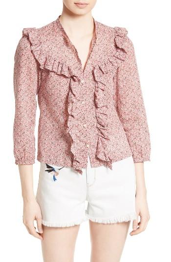 Women's La Vie Rebecca Taylor Meadow Floral Ruffle Top
