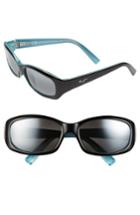 Women's Maui Jim Punchbowl 54mm Polarizedplus2 Rectangular Sunglasses - Black W/ Blue