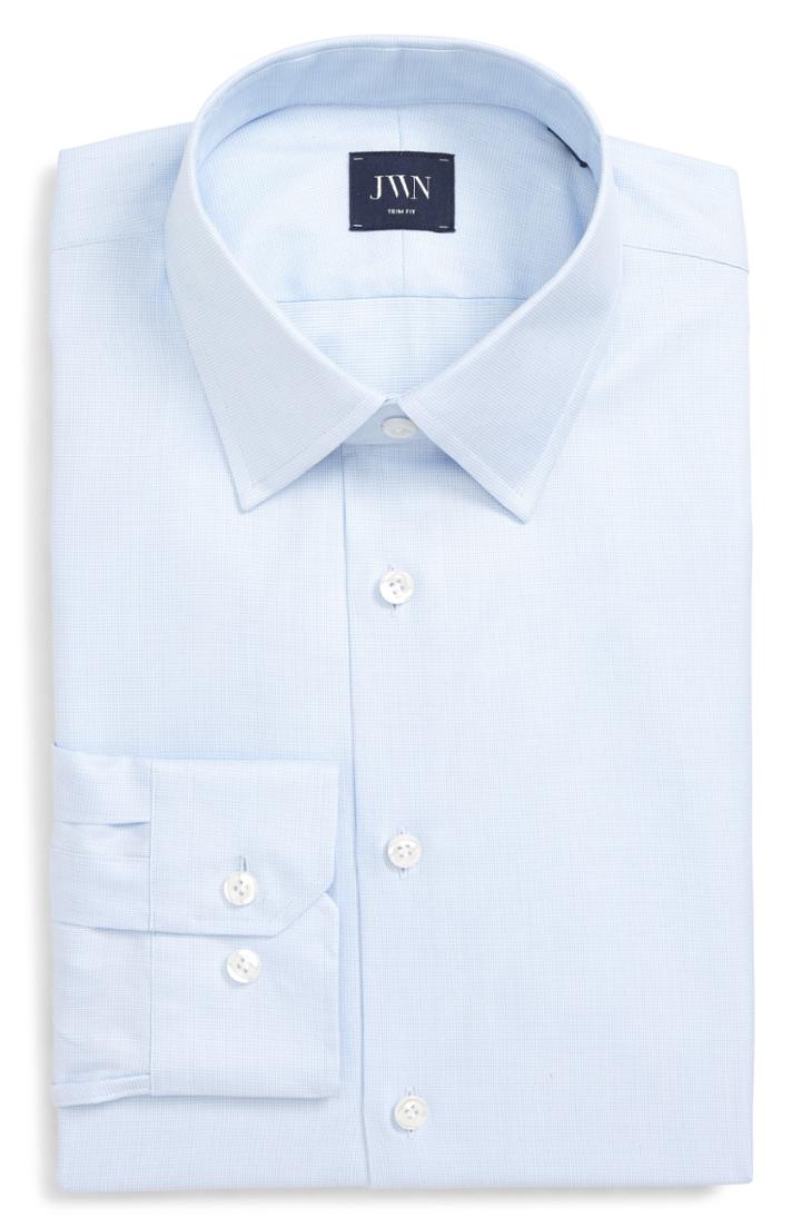 Men's John W. Nordstrom Trim Fit Solid Dress Shirt .5 - 34 - Blue