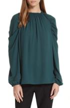 Women's Brochu Walker Athos Ruched Detail Crepe Top - Green