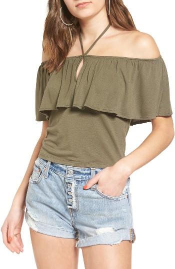 Women's Bp. Off The Shoulder Ruffle Crop Top