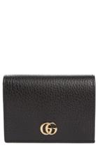 Women's Gucci Marmont Leather Card Case - Black