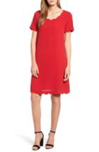 Women's Everleigh Scallop Shift Dress - Red