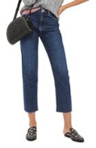 Women's Topshop Crop Straight Leg Jeans X 30 - Blue