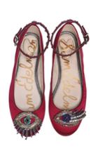 Women's Sam Edelman Ferrera Embellished Ankle Strap Flat .5 M - Red