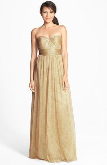 Women's Jenny Yoo Annabelle Convertible Tulle Column Dress - Metallic