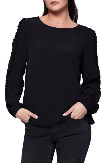 Women's Sanctuary Ruffle Sleeve Josie Top - Black