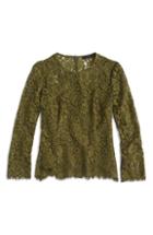 Women's J.crew Lace Top With Built-in Camisole - Green