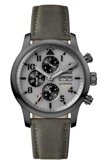 Men's Ingersoll Hatton Automatic Multifunction Leather Strap Watch, 47mm