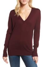 Women's Ag Uma V-neck Cashmere Sweater - Red