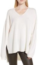 Women's Nordstrom Signature Cashmere High/low Tunic Sweater - Ivory