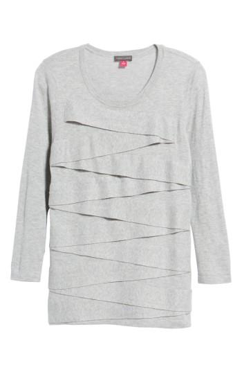 Petite Women's Vince Camuto Zigzag Sweater P - Grey
