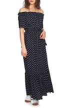 Women's 1.state Off The Shoulder Cinched Waist Maxi Dress - Blue
