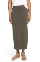 Women's Eileen Fisher Silk & Cotton Interlock Knit Pencil Skirt - Green