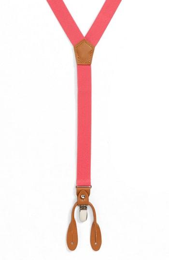 Men's Nordstrom Men's Shop Solid Elastic Suspenders, Size - Pink Rose