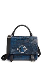 Jw Anderson Disc Embossed Leather Satchel - Blue