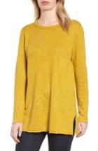 Women's Eileen Fisher Organic Knit Crewneck Tunic Top, Size - Yellow