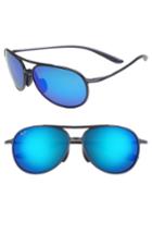 Men's Maui Jim Alelele 60mm Aviator Sunglasses - Matte Blue/blue Hawaii