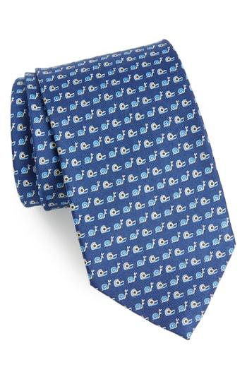 Men's Salvatore Ferragamo Fancy Print Silk Tie, Size - Blue