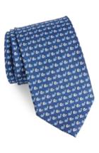 Men's Salvatore Ferragamo Fancy Print Silk Tie, Size - Blue