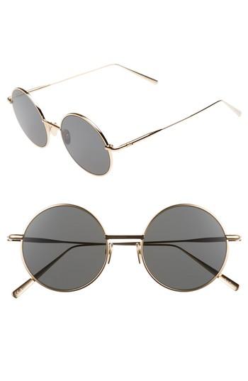 Women's Acne Studios Scientist 50mm Round Sunglasses - Gold/ Black