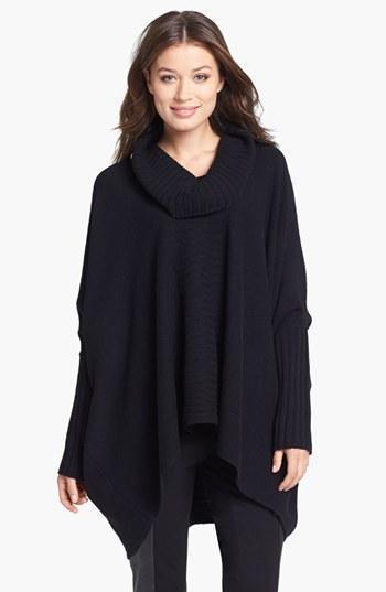 Nordstrom Collection Cashmere Poncho Sweater Black