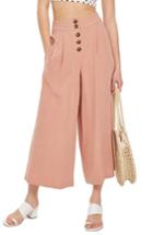 Women's Topshop Horn Button Crop Wide Leg Trousers Us (fits Like 0) - Pink