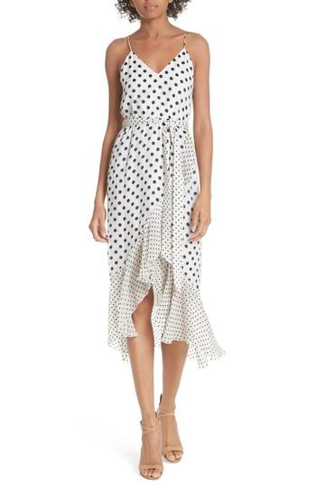 Women's Alice + Olivia Ruffle Faux Wrap Dress - White