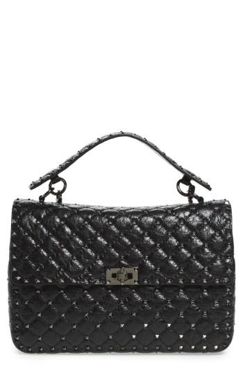 Valentino Garavani Rockstud Leather Top Handle Satchel -