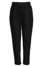 Women's Leith Belted Paperbag Pants - Black