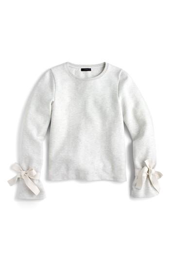 Women's J.crew Tie Sleeve Sweatshirt - Beige