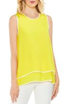 Women's Vince Camuto Double-layer Colorblock Top, Size - Yellow