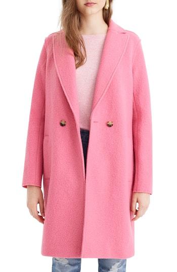 Petite Women's J.crew Daphne Boiled Wool Topcoat P - Blue
