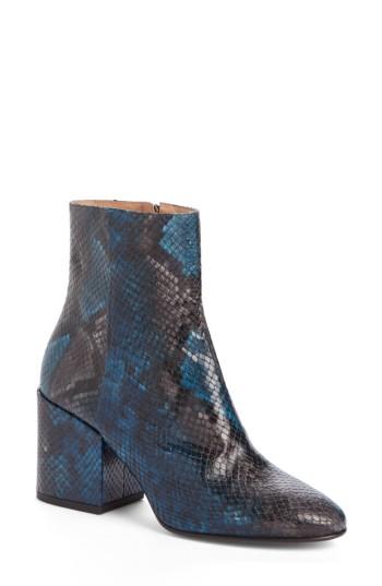 Women's Dries Van Noten Snake Embossed Bootie Us / 36eu - Blue