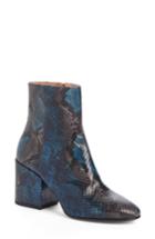 Women's Dries Van Noten Snake Embossed Bootie Us / 36eu - Blue