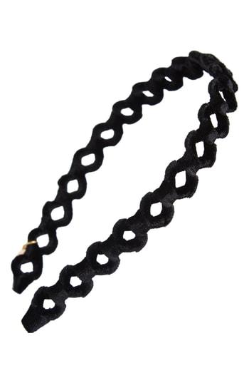 Tasha Velvet Cutout Headband, Size - Black