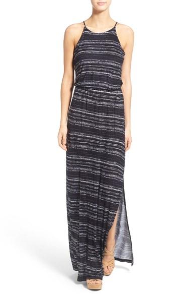 Women's Lush High Neck Maxi Dress - Blue