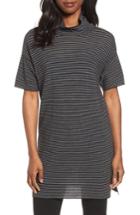 Petite Women's Eileen Fisher Stripe Merino Wool Tunic, Size P - Grey