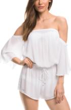 Women's Isabella Rose Flower Fields Off The Shoulder Cover-up Romper - Ivory