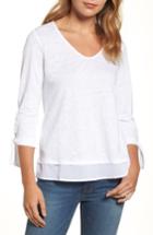 Women's Sanctuary Sylvie Tiered Hem Linen Tee - White