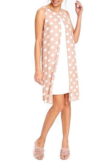 Women's Wallis Split Front Overlay Sheath Dress Us / 8 Uk - Pink