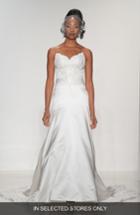 Women's Matthew Christopher 'lillian' Strapless Lace & Duchess Satin Trumpet Gown, Size In Store Only - Ivory